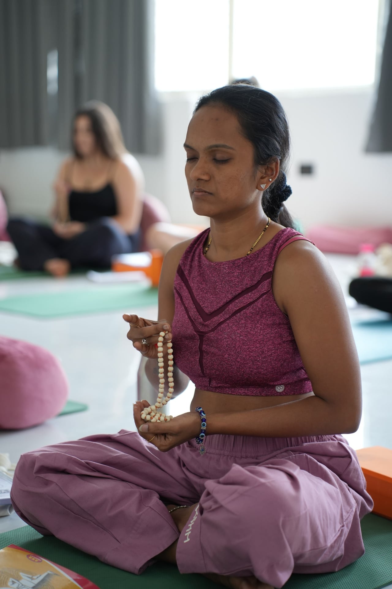 Yoga practitioner in a calm, balanced pose